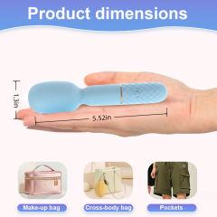 5.52'' Blue Silicone Mini Wand Vibrator