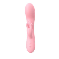 8.47'' Pink Dual-Action Rabbit Vibrator – 10 Modes, Clitoral Spanking Arm, Rechargeable, Waterproof