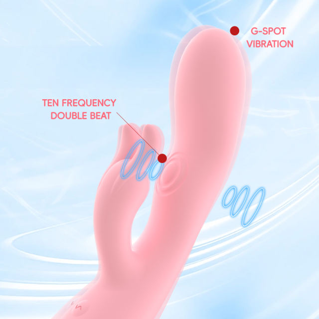 8.47'' Pink Dual-Action Rabbit Vibrator – 10 Modes, Clitoral Spanking Arm, Rechargeable, Waterproof