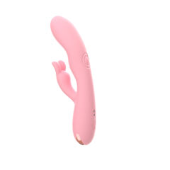 8.47'' Pink Dual-Action Rabbit Vibrator – 10 Modes, Clitoral Spanking Arm, Rechargeable, Waterproof