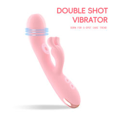 8.47'' Pink Dual-Action Rabbit Vibrator – 10 Modes, Clitoral Spanking Arm, Rechargeable, Waterproof