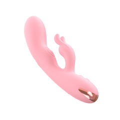 8.47'' Pink Dual-Action Rabbit Vibrator – 10 Modes, Clitoral Spanking Arm, Rechargeable, Waterproof