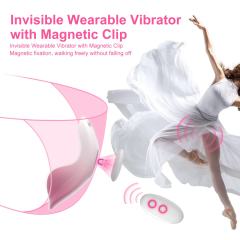 4.57'' Pink Magnetic Wearable Silicone Vibrator with Remote – 10 Modes, USB Rechargeable, Waterproof