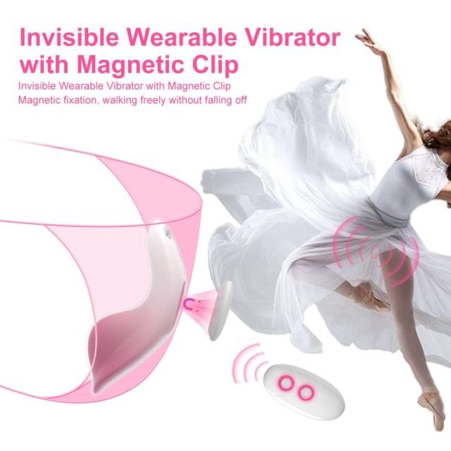4.57'' Pink Magnetic Wearable Silicone Vibrator with Remote – 10 Modes, USB Rechargeable, Waterproof