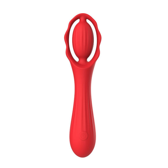 7.88'' Red Rechargeable Waterproo Silicone G-Spot & Clitoral Vibrator – 9-Speed and Dual-Stimulation Design