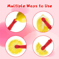 5.71'' Red Rechargeable Waterproof Silicone Vibrator – 9-Speed and Textured Handle Design