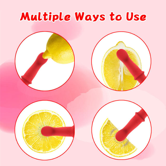 5.71'' Red Rechargeable Waterproof Silicone Vibrator – 9-Speed and Textured Handle Design