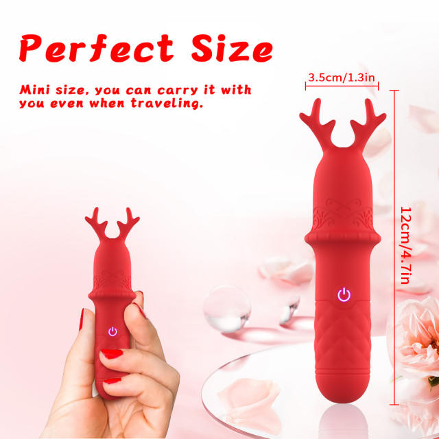 4.73'' Red Reindeer Rechargeable Waterproof Silicone Vibrator – 9-Speed and Holiday Gift Edition