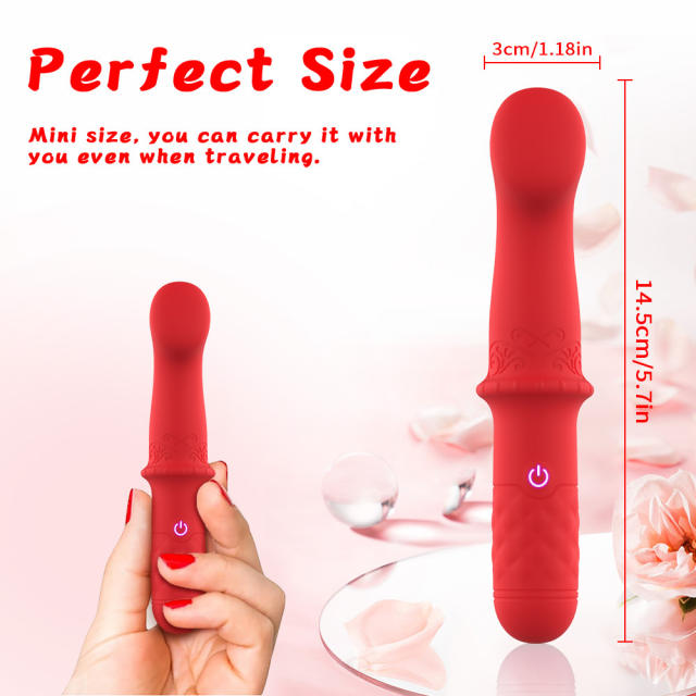 5.71'' Red Rechargeable Waterproof Silicone Vibrator – 9-Speed and Textured Handle Design