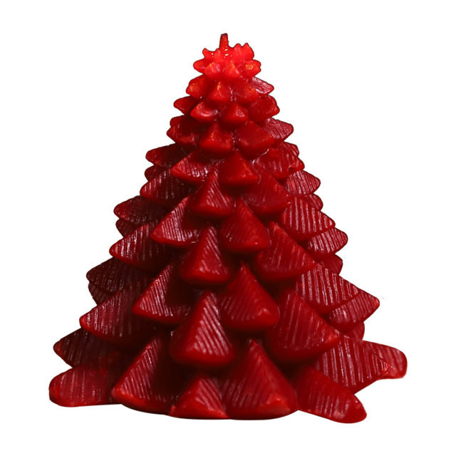 2.96'' Red Christmas Tree Soy Wax Candle – Festive Tree Design, Gift-Boxed