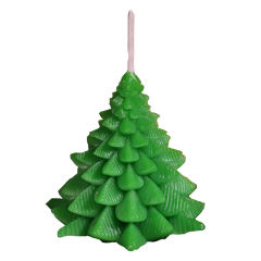 2.96'' Green Christmas Tree Soy Wax Candle – Festive Holiday Décor, Gift-Boxed