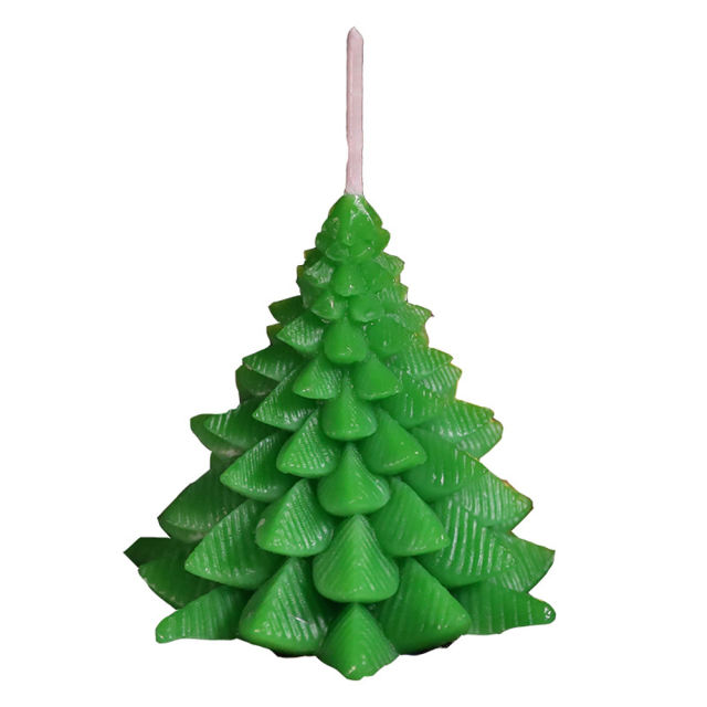2.96'' Green Christmas Tree Soy Wax Candle – Festive Holiday Décor, Gift-Boxed