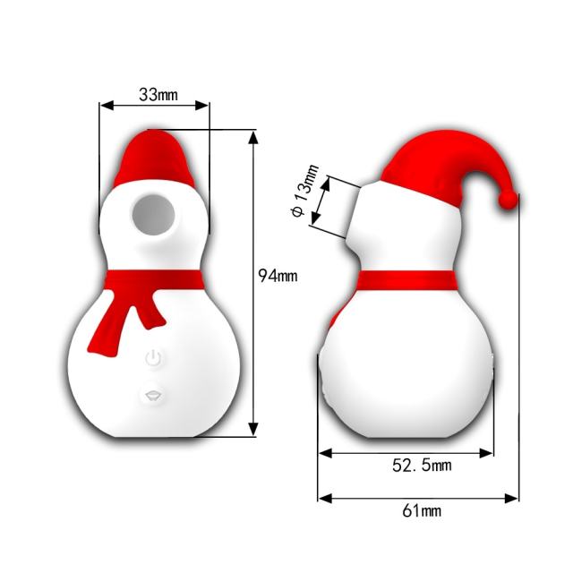 3.70'' Snowman Rechargeable Waterproof Silicone Sucking Vibrator – 10-Speed and Holiday Gift Design