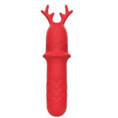 4.73'' Red Reindeer Rechargeable Waterproof Silicone Vibrator – 9-Speed and Holiday Gift Edition