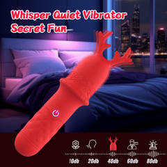 4.73'' Red Reindeer Rechargeable Waterproof Silicone Vibrator – 9-Speed and Holiday Gift Edition