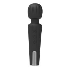 6.5'' Black Rechargeable Waterproof Silicone Mini Wand Massager – 20-Speed and Compact Design