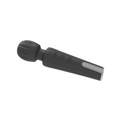 6.5'' Black Rechargeable Waterproof Silicone Mini Wand Massager – 20-Speed and Compact Design