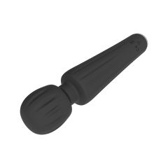 6.5'' Black Rechargeable Waterproof Silicone Mini Wand Massager – 20-Speed and Compact Design