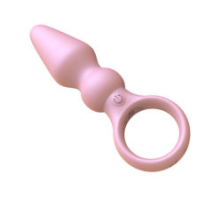 4.93'' Pink Rechargeable Waterproof Silicone Vibrating Butt Plug – 10-Speed with Finger-Ring Handle Design