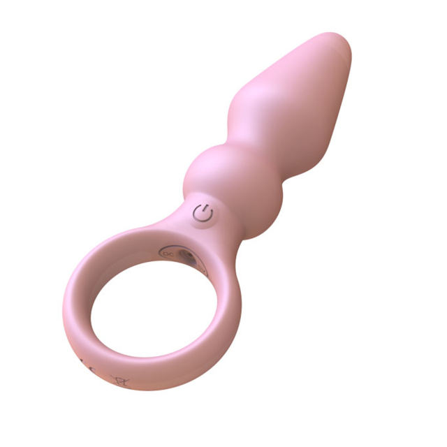 4.93'' Pink Rechargeable Waterproof Silicone Vibrating Butt Plug – 10-Speed with Finger-Ring Handle Design