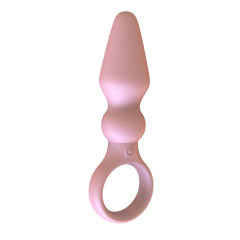 4.93'' Pink Rechargeable Waterproof Silicone Vibrating Butt Plug – 10-Speed with Finger-Ring Handle Design