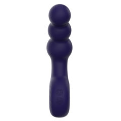 5.91'' Dark Purple Rechargeable Waterproof Silicone Beaded Anal Vibrator – 12-Speed and Ergonomic Finger Ring Handle