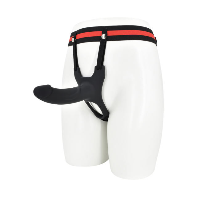 6.70'' Black Silicone Hollow Strap-On Dildo – Realistic Shape and Adjustable Harness