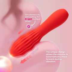 5.59'' Red Ripple Rechargeable Waterproof Silicone Vibrator – 10-Speed Thrusting Vibration and Textured Design