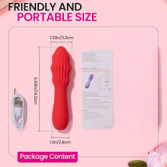 5.59'' Red Ripple Rechargeable Waterproof Silicone Vibrator – 10-Speed Thrusting Vibration and Textured Design