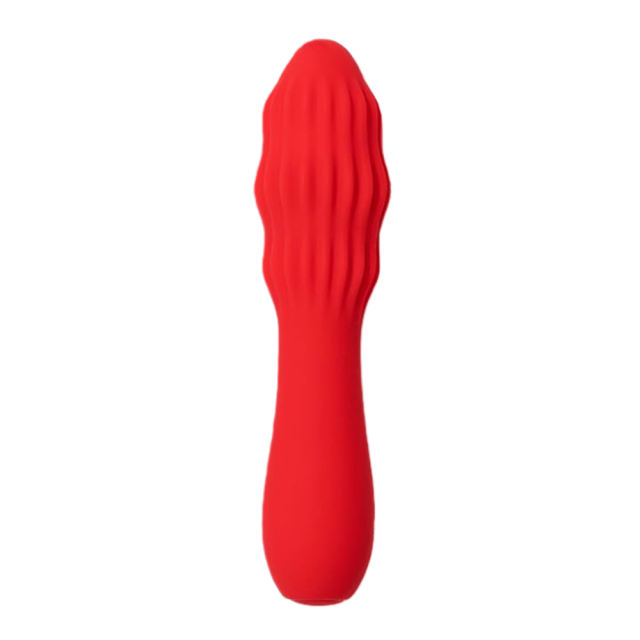 5.59'' Red Ripple Rechargeable Waterproof Silicone Vibrator – 10-Speed Thrusting Vibration and Textured Design