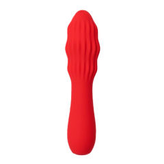 5.59'' Red Ripple Rechargeable Waterproof Silicone Vibrator – 10-Speed Thrusting Vibration and Textured Design