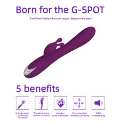 8.47'' Purple Rechargeable Waterproof Silicone Rabbit Vibrator – 10-Speed Dual-Motor and Ergonomic Design