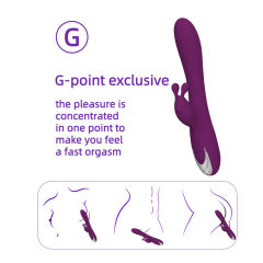 8.47'' Purple Rechargeable Waterproof Silicone Rabbit Vibrator – 10-Speed Dual-Motor and Ergonomic Design