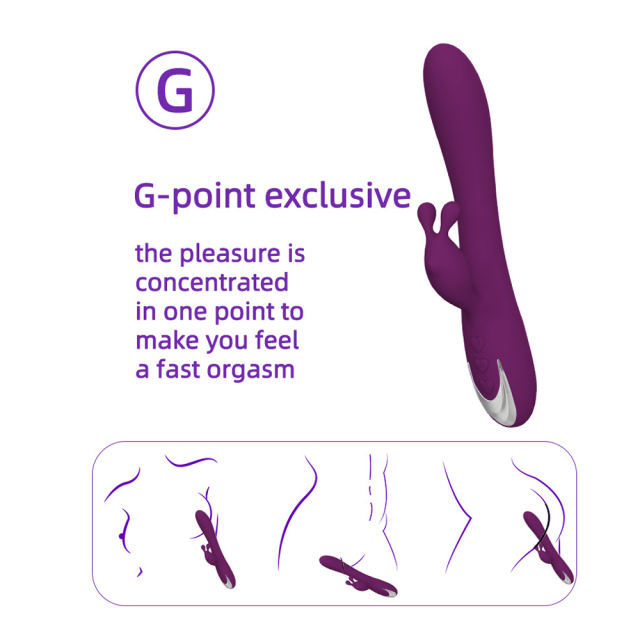 8.47'' Purple Rechargeable Waterproof Silicone Rabbit Vibrator – 10-Speed Dual-Motor and Ergonomic Design