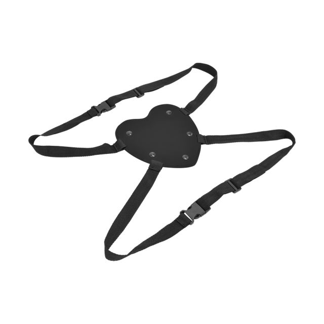7.29'' Red Heart-Shaped Strap-On Harness – Adjustable Nylon Straps, PU Leather Base, Universal Dildo Holder