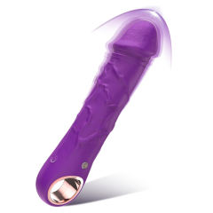 7.09'' Dark Purple Bendable Silicone Rechargeable Realistic Vibrator – 10 Modes, Waterproof