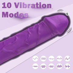 7.09'' Dark Purple Bendable Silicone Rechargeable Realistic Vibrator – 10 Modes, Waterproof