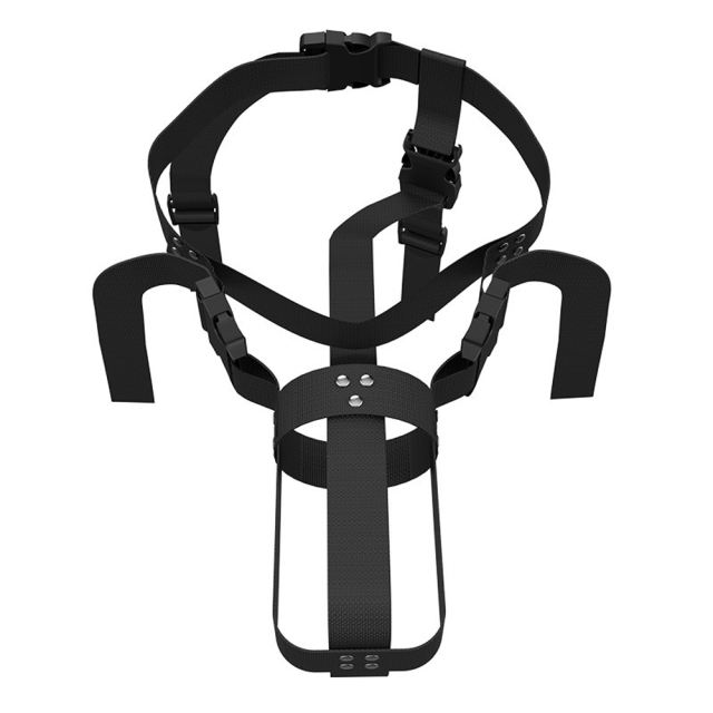 Wearable Adjustable Harness for Male Masturbators – Universal ABS + Nylon Strap System, Hands-Free Support, Black