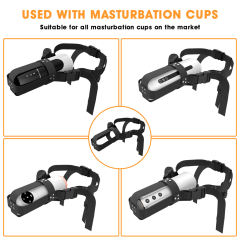 Wearable Adjustable Harness for Male Masturbators – Universal ABS + Nylon Strap System, Hands-Free Support, Black