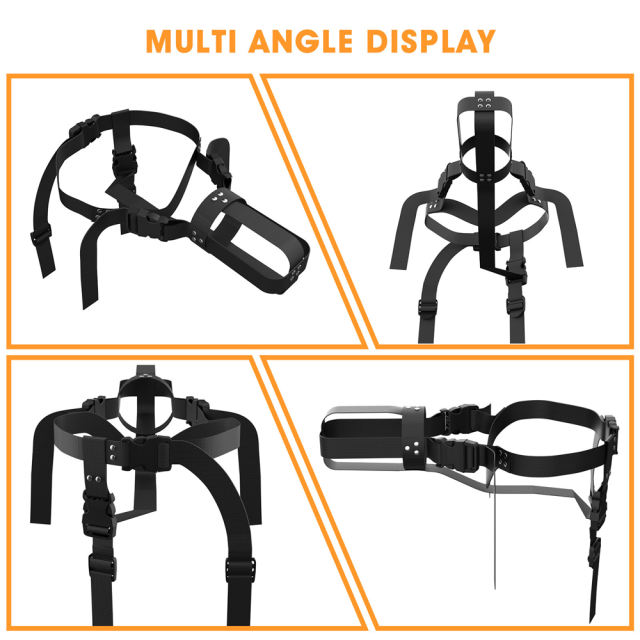 Wearable Adjustable Harness for Male Masturbators – Universal ABS + Nylon Strap System, Hands-Free Support, Black