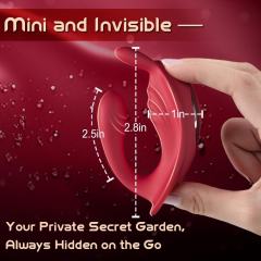 Red App-Controlled Waterproof Rechargeable Silicone Mini Vibrator – 9 Modes, Flexible C-Shape Design