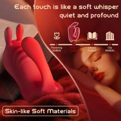 Red App-Controlled Waterproof Rechargeable Silicone Mini Vibrator – 9 Modes, Flexible C-Shape Design