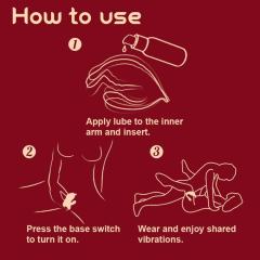 Red App-Controlled Waterproof Rechargeable Silicone Mini Vibrator – 9 Modes, Flexible C-Shape Design