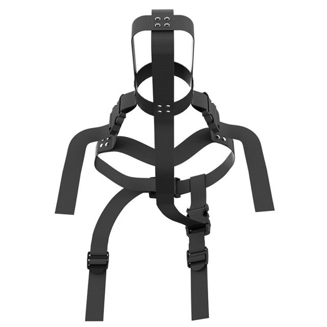 Wearable Adjustable Harness for Male Masturbators – Universal ABS + Nylon Strap System, Hands-Free Support, Black
