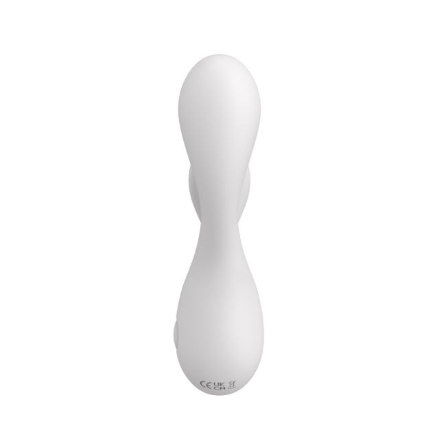 4.65'' White Dual-Arm Rechargeable Waterproof Silicone Vibrator – 10-Speed and Ergonomic Curved Design