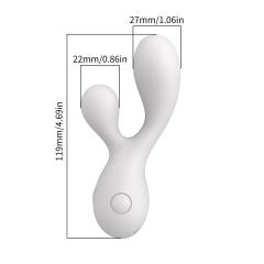4.65'' White Dual-Arm Rechargeable Waterproof Silicone Vibrator – 10-Speed and Ergonomic Curved Design