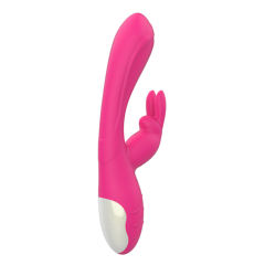 Customizable  7.88'' Pink Rechargeable Waterproof Silicone Rabbit Vibrator – 10-Speed Dual-Motor with G-Spot & Clitoral Stimulation