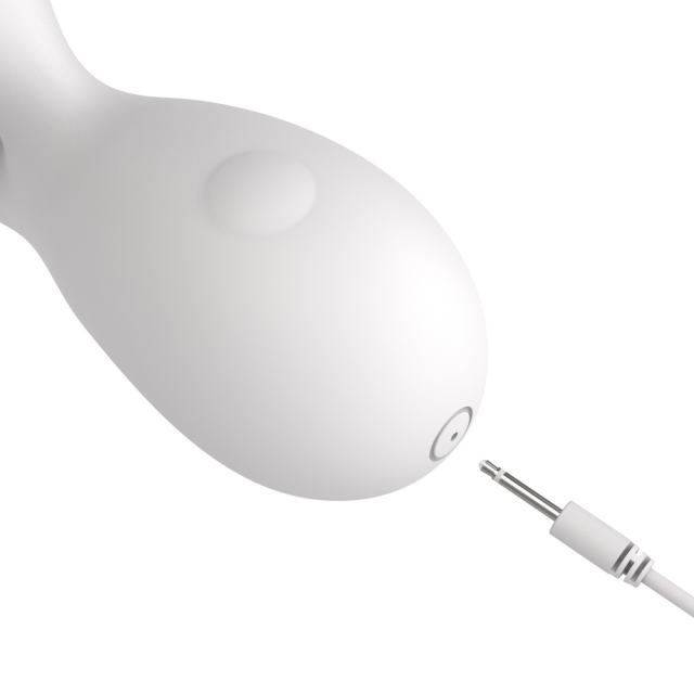4.65'' White Dual-Arm Rechargeable Waterproof Silicone Vibrator – 10-Speed and Ergonomic Curved Design