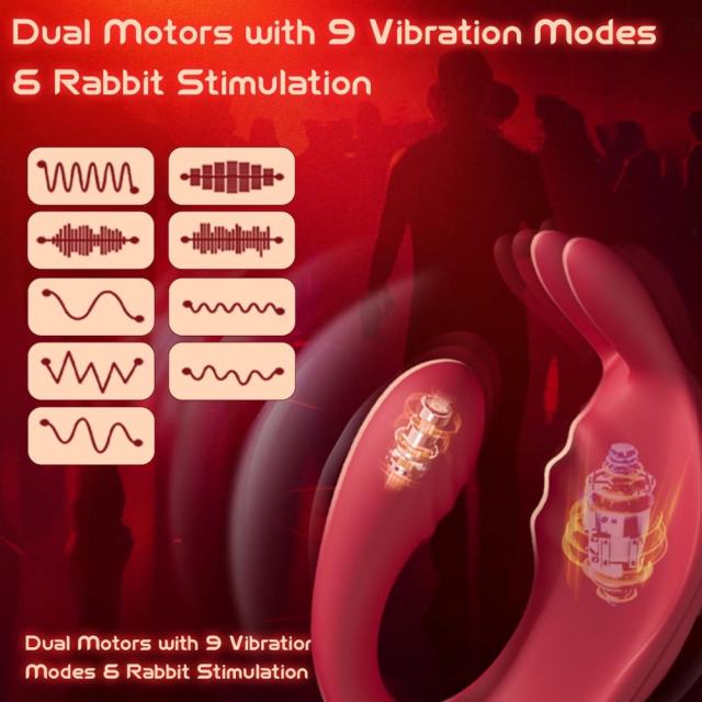 Red App-Controlled Waterproof Rechargeable Silicone Mini Vibrator – 9 Modes, Flexible C-Shape Design
