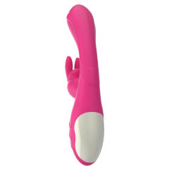 Customizable  7.88'' Pink Rechargeable Waterproof Silicone Rabbit Vibrator – 10-Speed Dual-Motor with G-Spot & Clitoral Stimulation